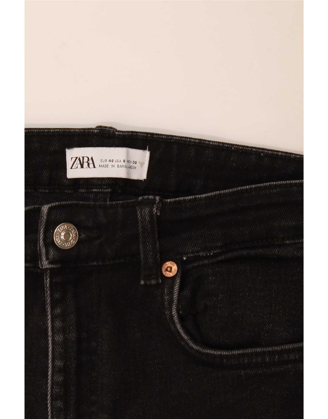 Jeans crop slim da donna Zara EU 40 medio W30 L24 neri