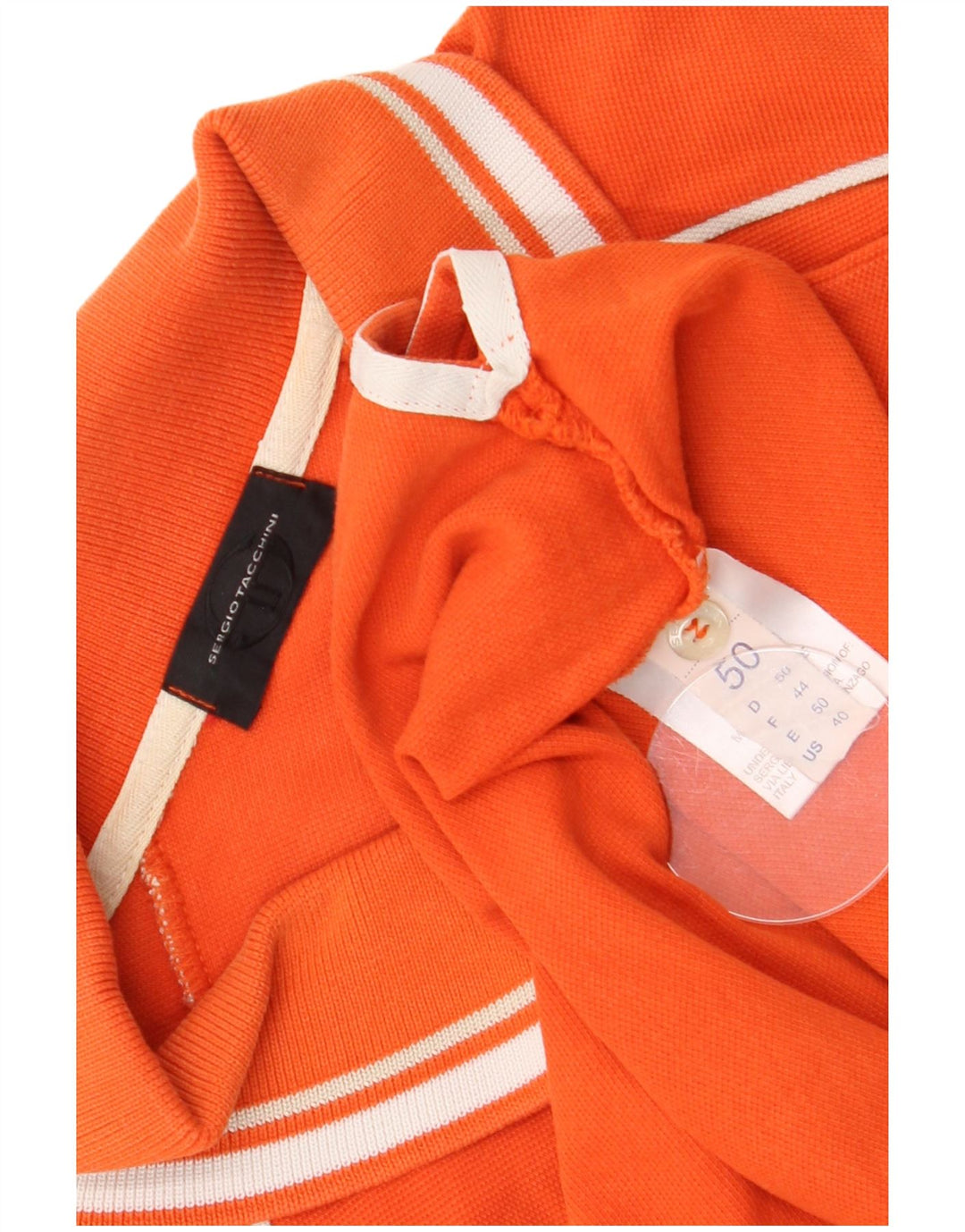 Polo da uomo Sergio Tacchini EU 50 cotone color block arancione medio