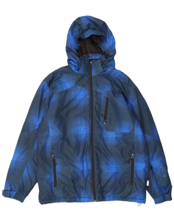 Giacca da sci con cappuccio da uomo Etirel UK 42 XL Poliestere a quadri blu