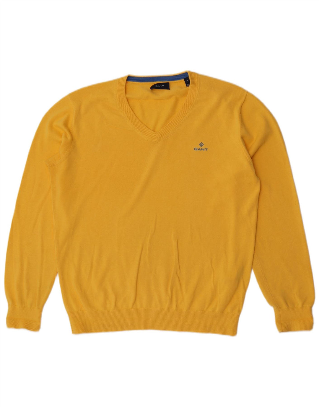 Gant Maglione da uomo con scollo a V in cotone giallo medio