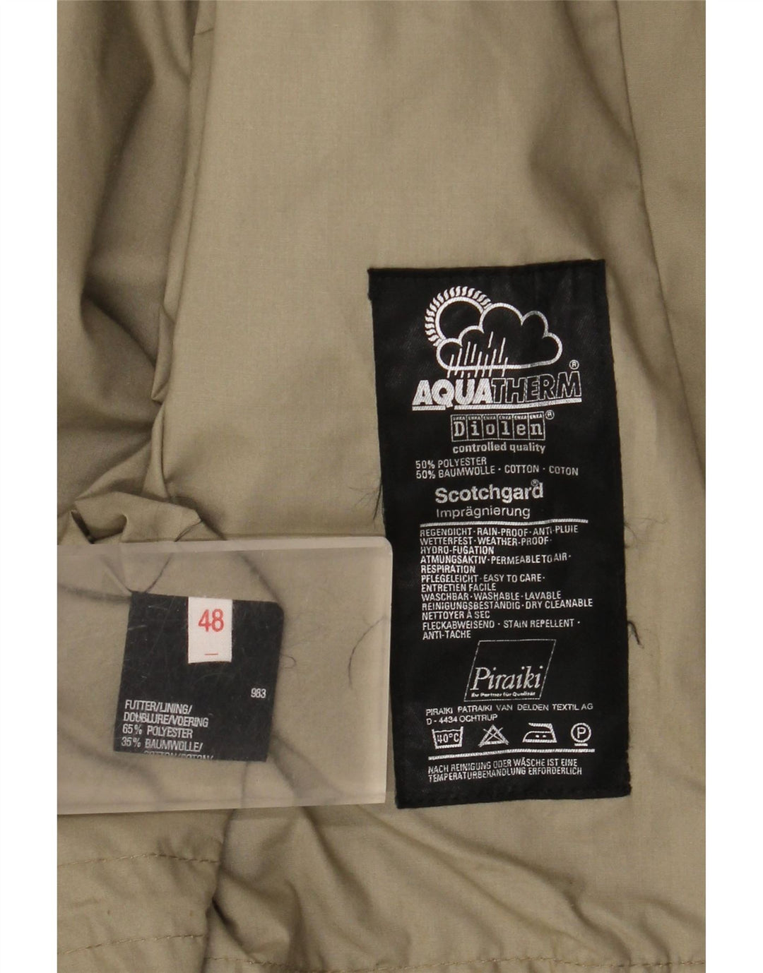 Diolen Giacca antipioggia da donna con vestibilità ampia con cappuccio EU 48 2XL Poliestere kaki
