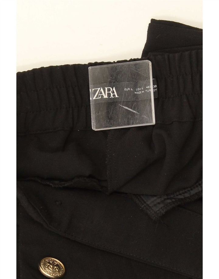 Pantaloni chino affusolati da donna Zara grandi W33 L27 poliestere nero