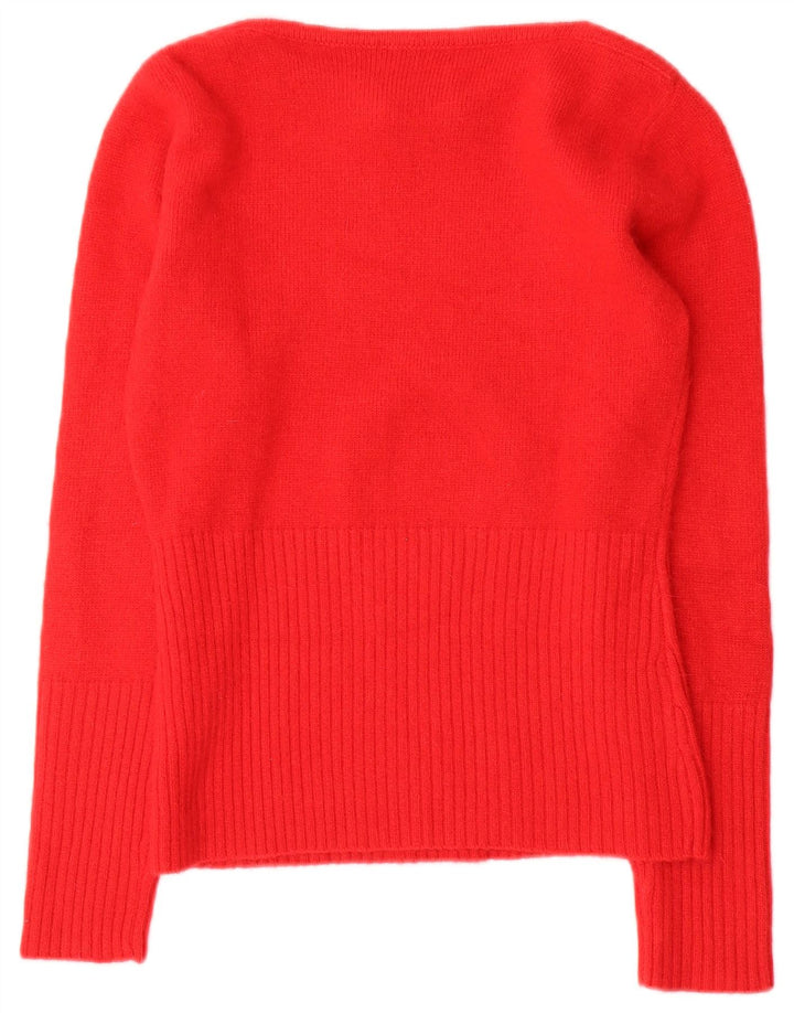 Maglione da donna Moda Piu con scollo a barchetta IT 41 Lana rossa media