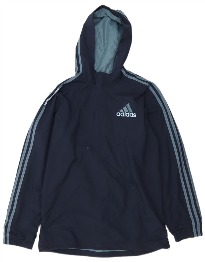 Giacca antipioggia ADIDAS da bambino, anorak con cappuccio, 13-14 anni, in poliestere blu navy
