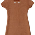 Abito a trapezio vintage per bambina 3-4 anni in poliestere marrone