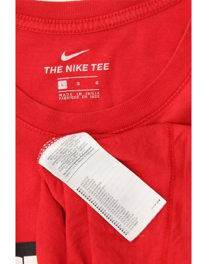 T-shirt grafica da uomo Nike Top grande in cotone rosso