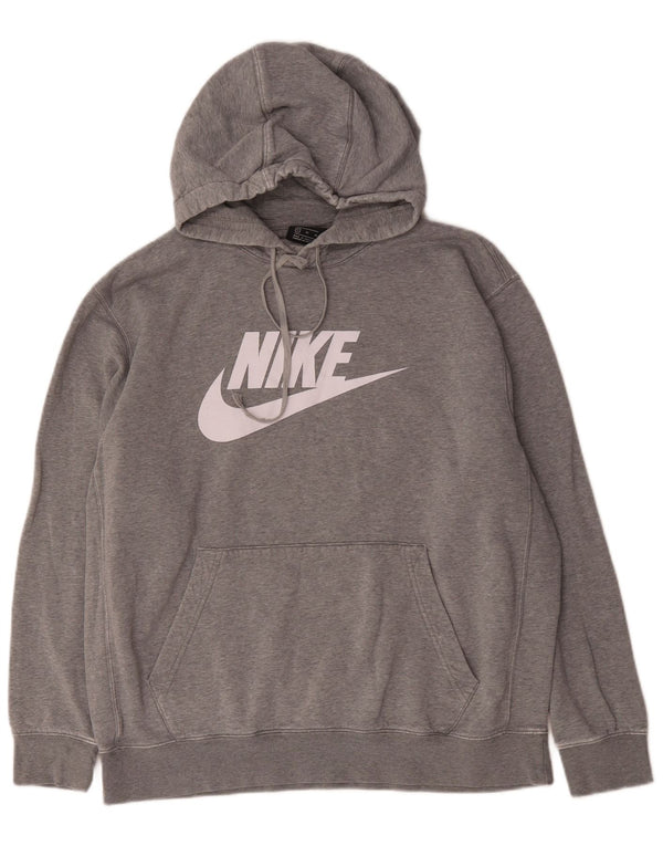 Felpa con cappuccio grafica Nike da uomo XL in cotone chiazzato grigio