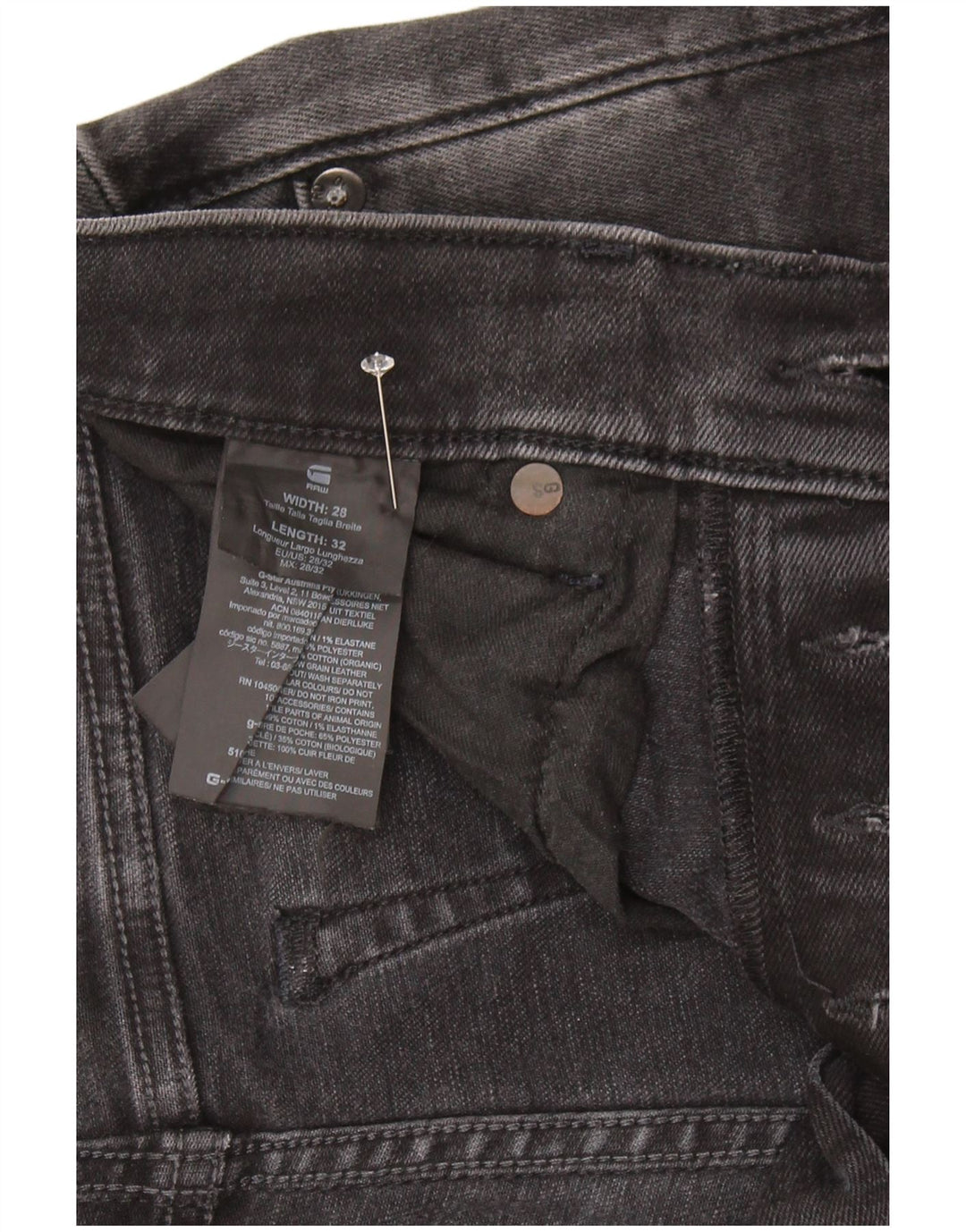 Jeans slim da donna G-Star 3301 W28 L32 cotone nero