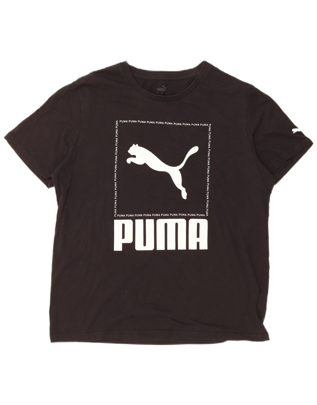 T-shirt grafica PUMA da uomo, taglia grande, in cotone nero