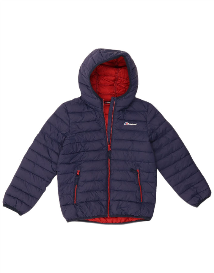 Giacca imbottita con cappuccio Berghaus per ragazzi 7-8 anni blu navy in poliammide
