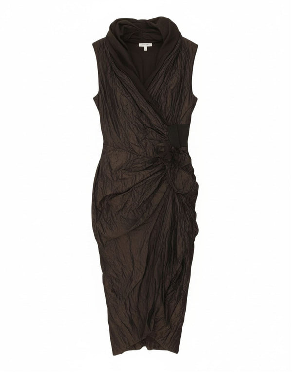 Abito avvolgente senza maniche da donna ALL SAINTS UK 10 piccolo nero