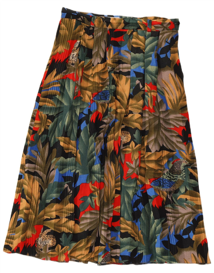 Gonna a trapezio da donna LIBRA UK 14 media W29 viscosa floreale multicolore