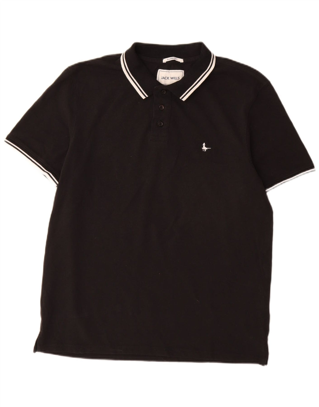 Polo da uomo dalla vestibilità classica Jack Wills, grande, in cotone nero