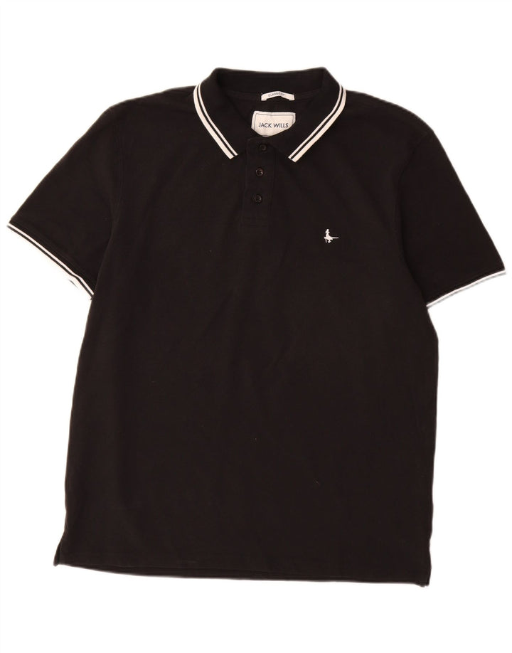 Polo da uomo dalla vestibilità classica Jack Wills, grande, in cotone nero
