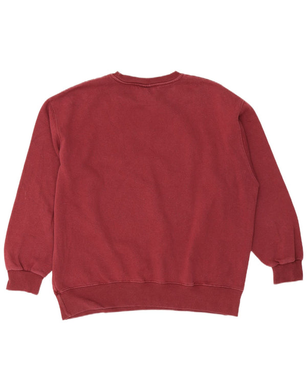 Pull & Bear Womens Graphic Oversized Sweatshirt Jumper UK 16 Large Maroon