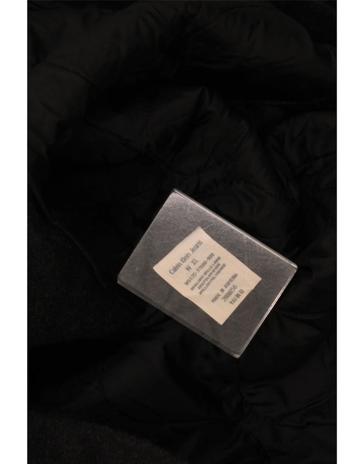 Cappotto doppiopetto da donna Calvin Klein Jeans UK 18 XL lana grigia