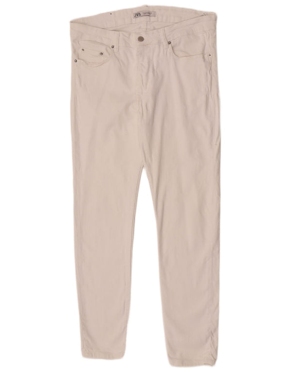 Jeans slim da uomo Zara EU 46 XL W36 L30 Bianco