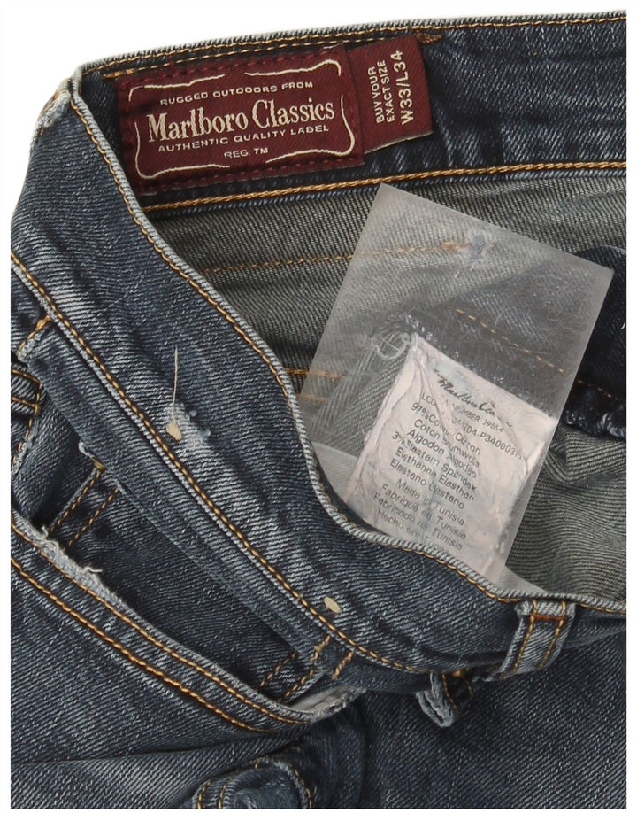 MARLBORO CLASSICS Jeans dritti da uomo W33 L29 cotone blu navy