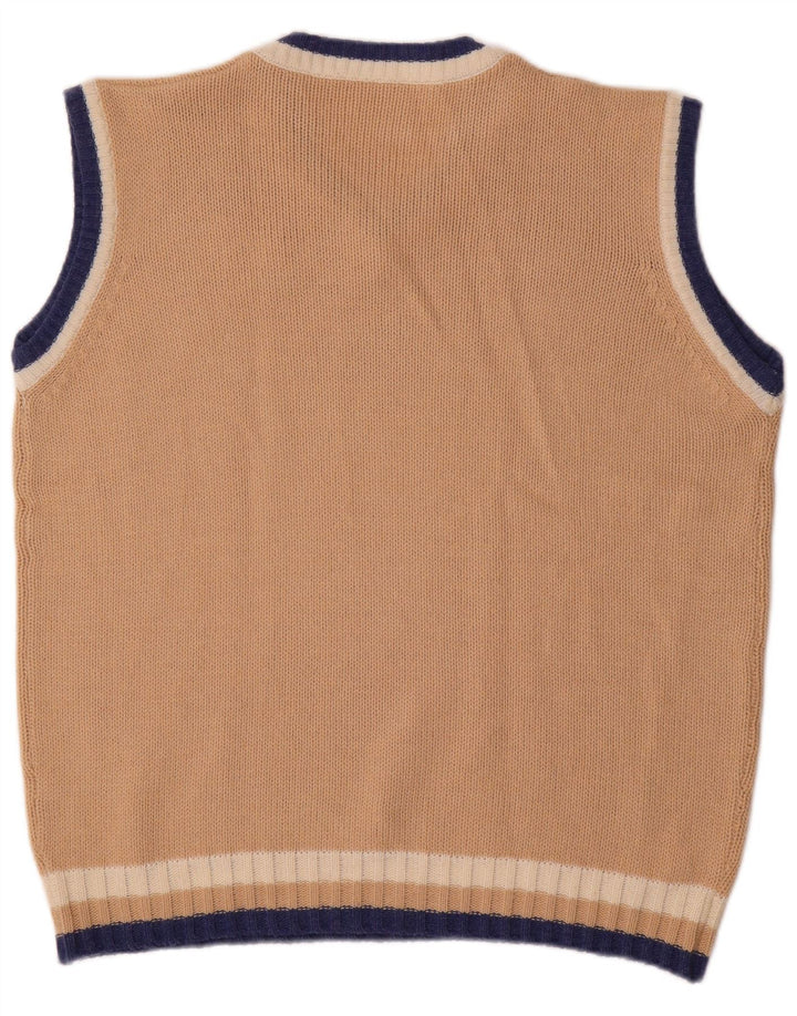 Canotta grafica vintage da uomo, grande, in acrilico beige
