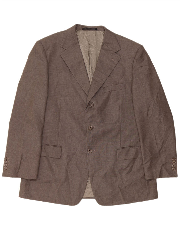 Giacca blazer a 3 bottoni da uomo Marks & Spencer UK 44 XL grigio lana vergine