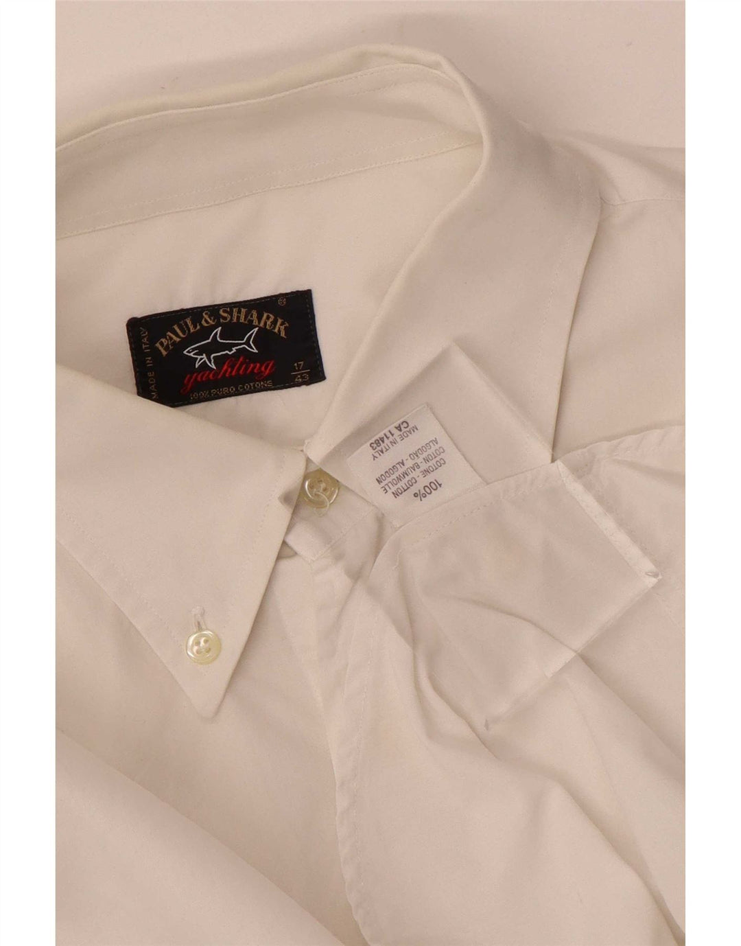 Camicia da uomo Paul & Shark taglia 43 17 XL cotone bianco