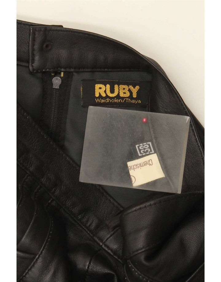 Gonna in pelle a vita alta da donna Ruby EU 38 media W28 nera