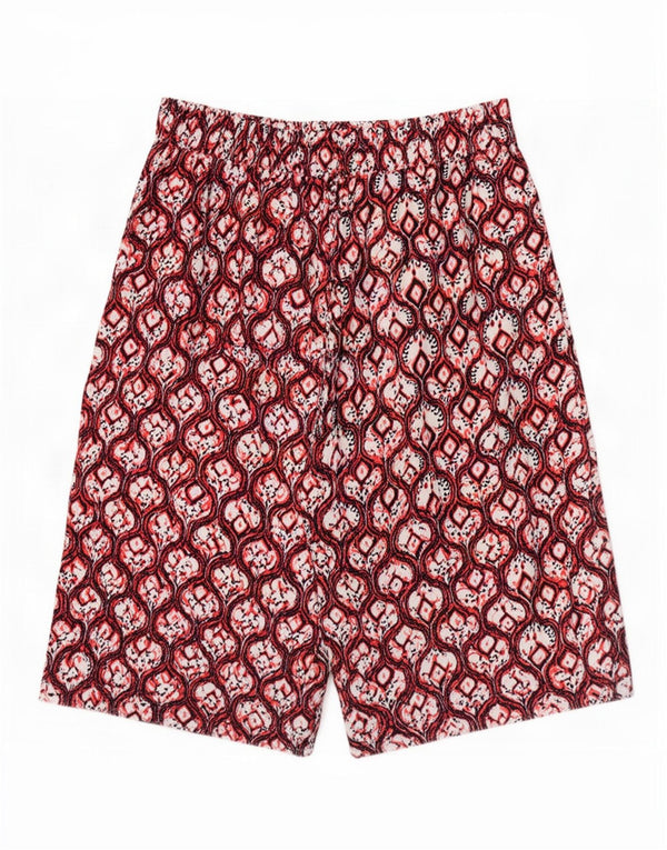 Pantaloni Capri larghi da donna Marks & Spencer UK 20 2XL W40 Borgogna Ikat