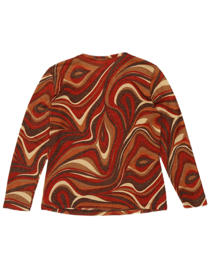Top da donna a maniche lunghe Nienhaus UK 14 medio multicolore geometrico