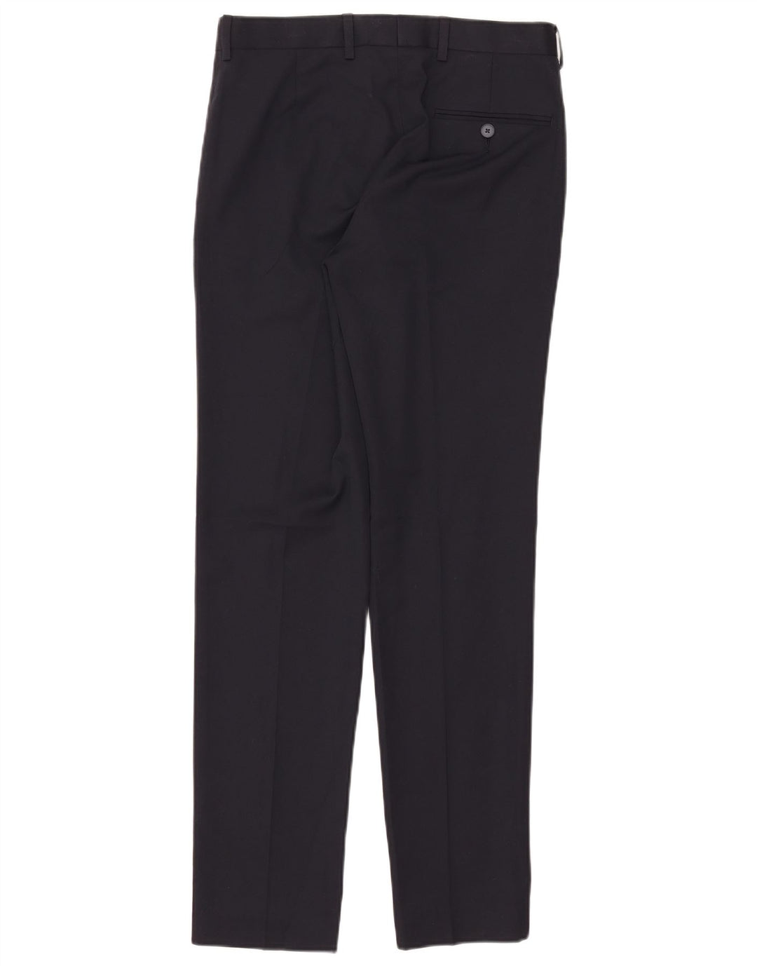 Pantaloni da abito skinny Marks & Spencer da uomo W30 L31 poliestere blu navy