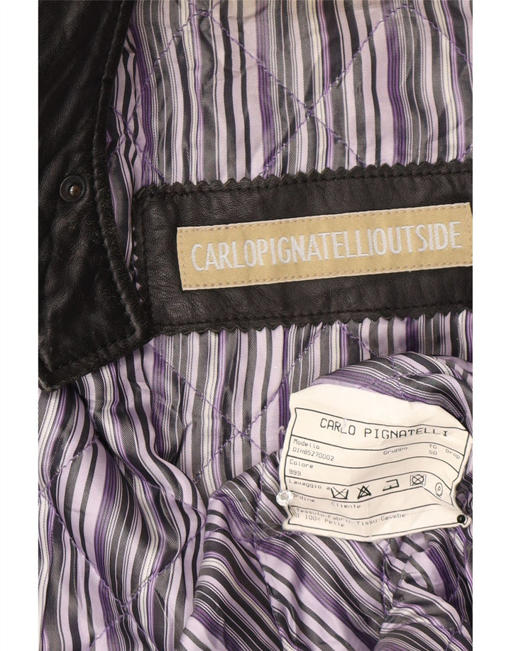 Giacca in Pelle Uomo Carlo Pignatelli IT 50 Large Pelle Nera