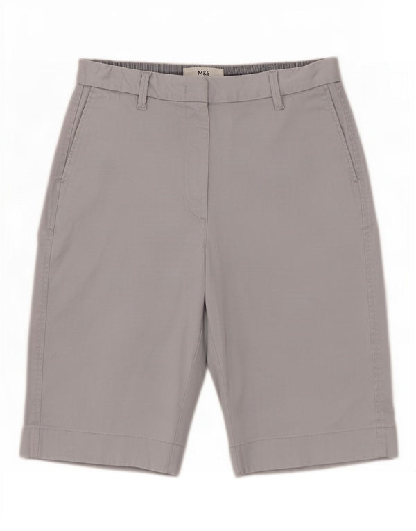 Pantaloncini chino da donna Marks & Spencer UK 10 piccoli W30 cotone grigio