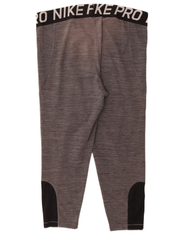Leggings Capri con grafica Dri Fit da donna NIKE UK 20 2XL Blocco di colore grigio
