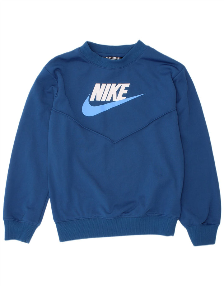 Felpa grafica Nike da ragazzo, 7-8 anni, XS, blu, in poliestere