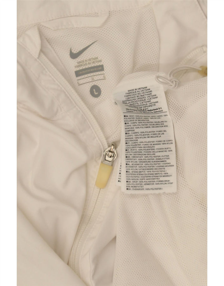 Giacca da tuta da uomo Nike Large bianca in poliestere