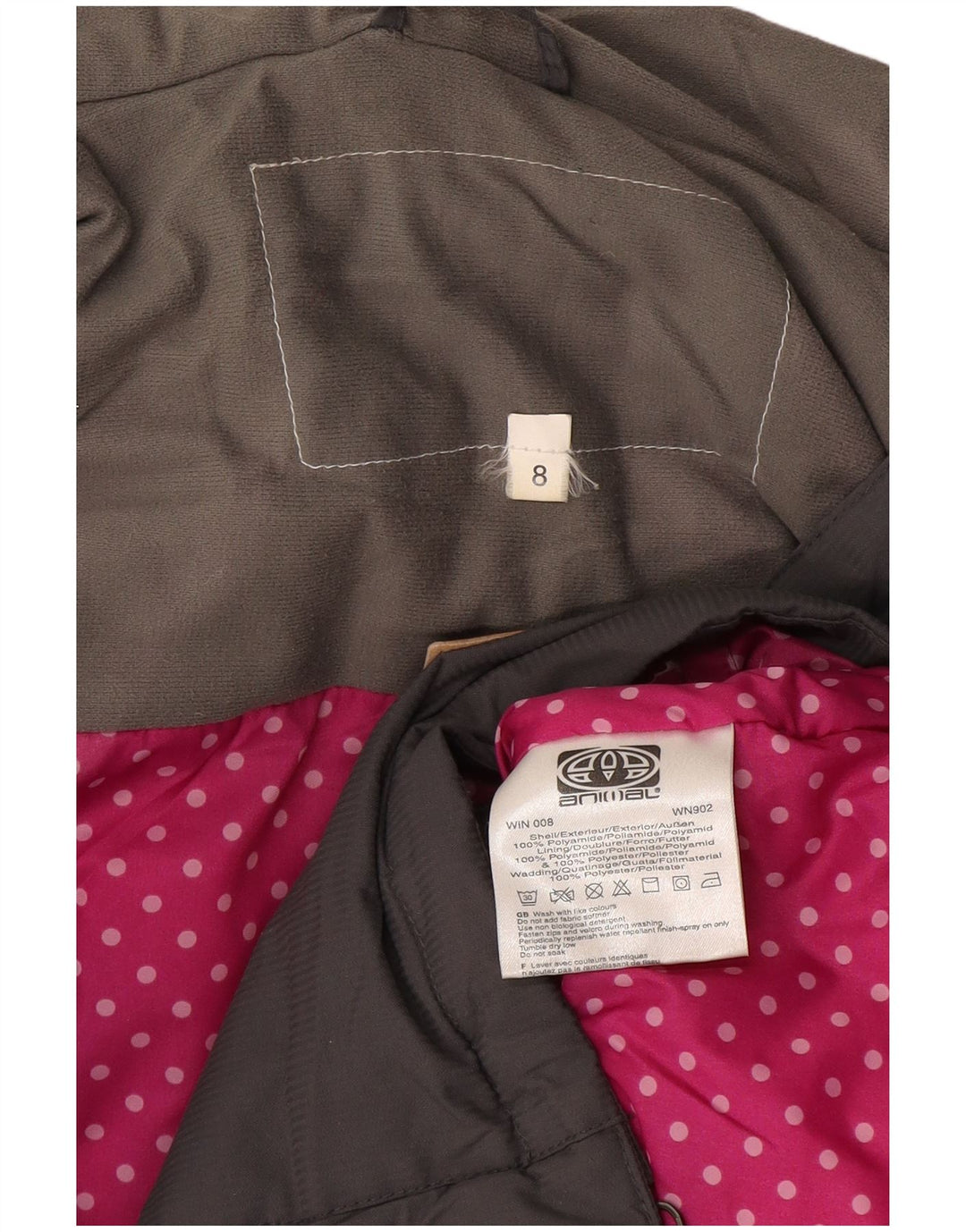 Giacca a vento con cappuccio da donna ANIMAL UK 8 Small Grigio Poliammide