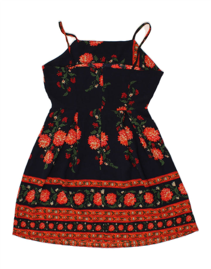 SHEIN Womens Sleeveless A-Line Dress UK 12 Medium Black Floral Polyester Vintage Shein and Second-Hand Shein from Messina Hembry 