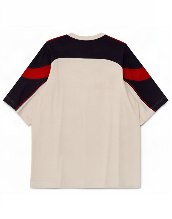 T-shirt da uomo Adidas Top UK 40/42 cotone color block bianco medio