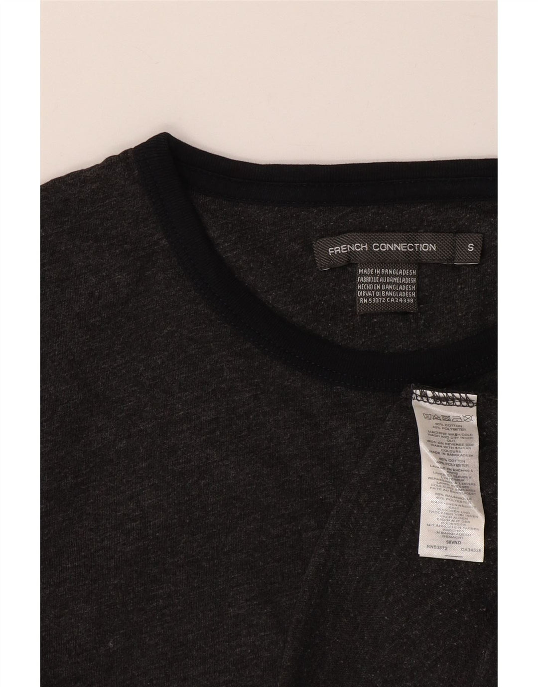 T-shirt da uomo French Connection Top piccola in cotone grigio