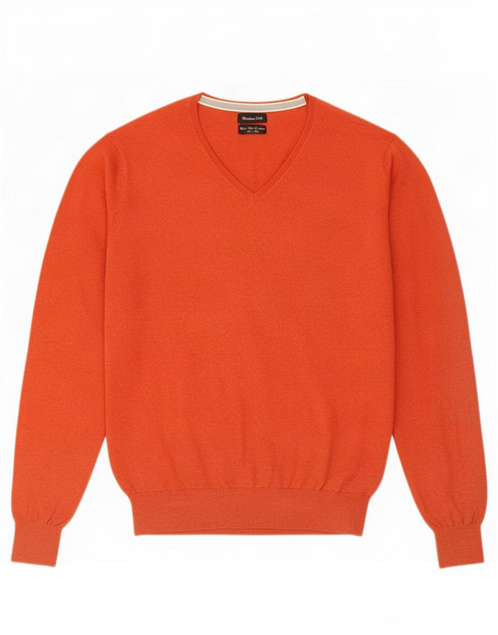 Maglione da uomo con scollo a V Massimo Dutti grande cotone rosso