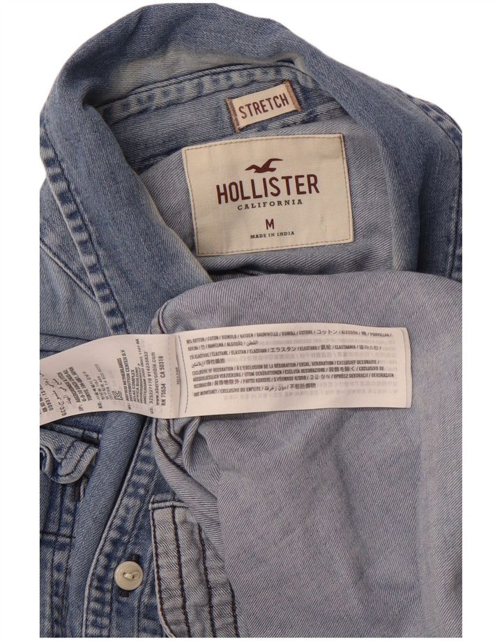 Camicia di jeans da uomo HOLLISTER in cotone blu medio