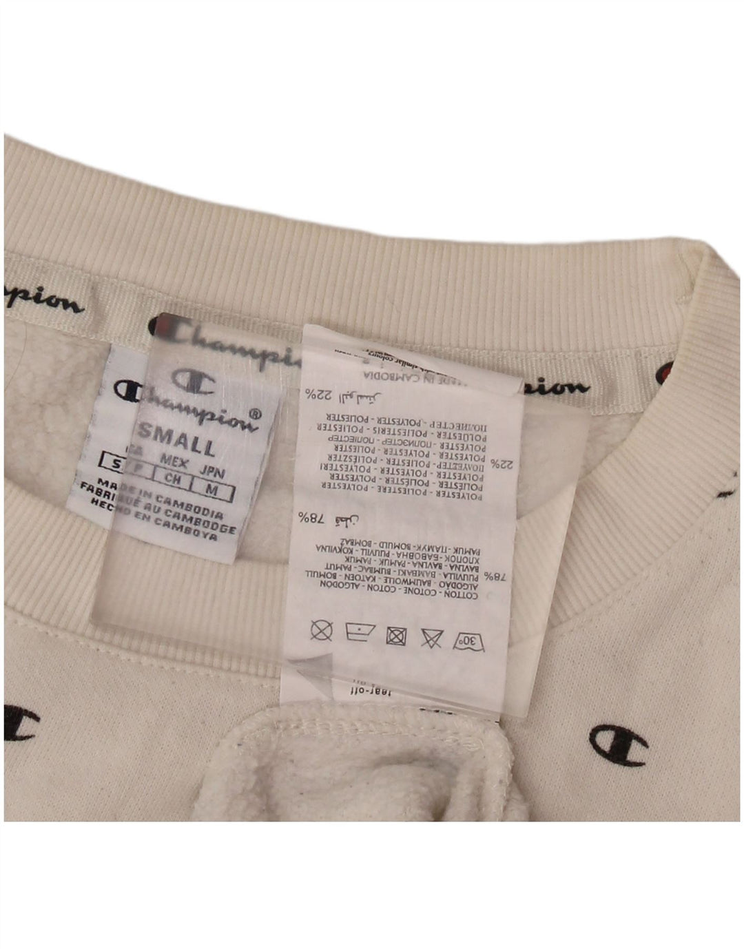 CHAMPION Felpa con grafica oversize da donna UK 10 Small White