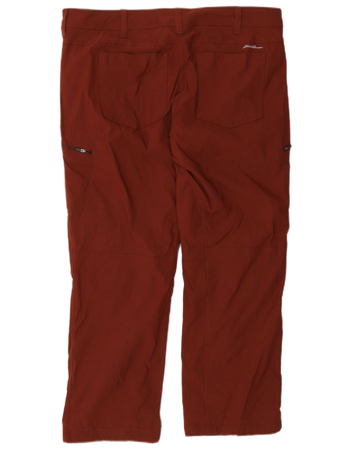 Pantaloni cargo dritti da uomo Eddie Bauer W40 L30 nylon marrone