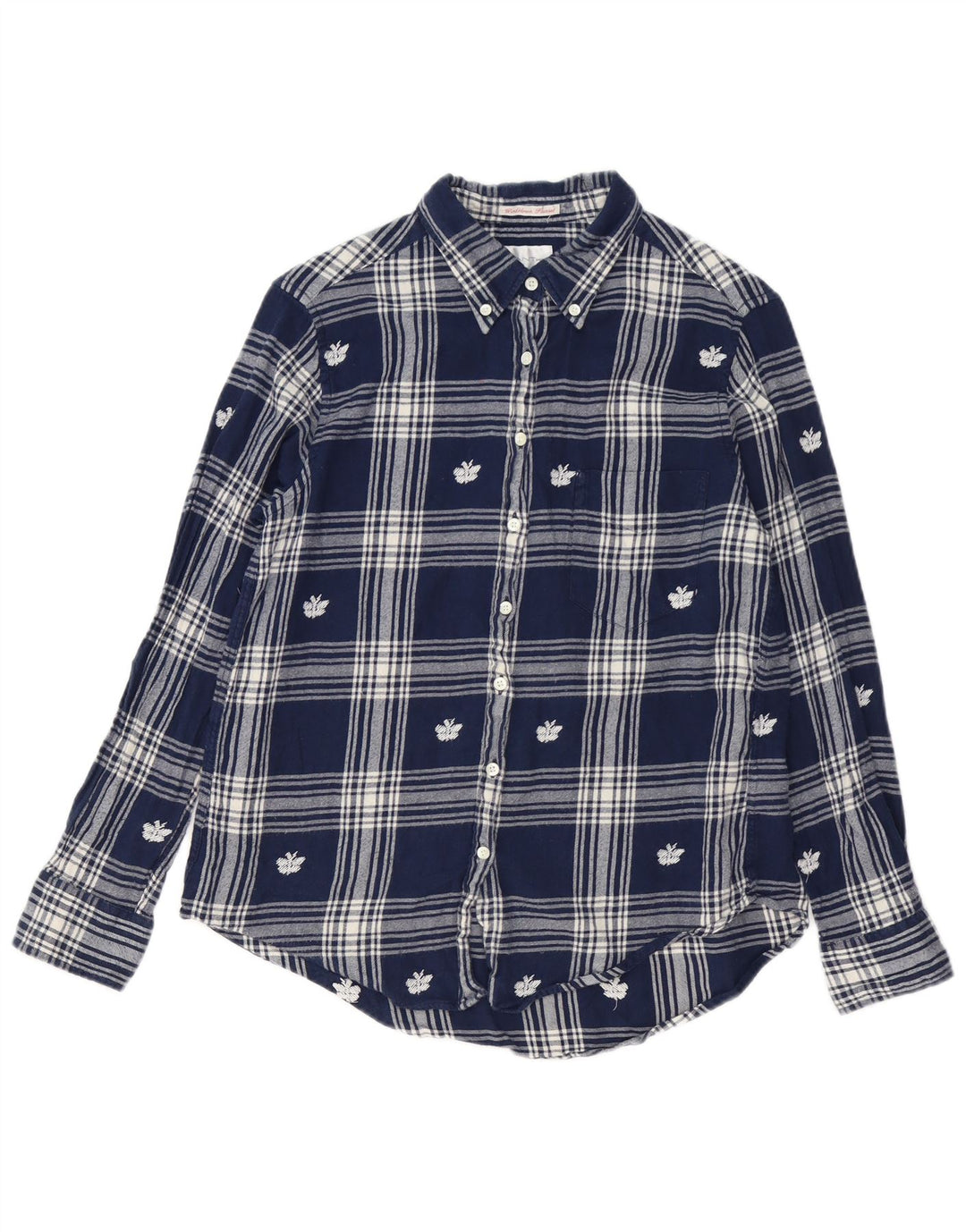GANT Camicia in flanella da donna UK 14 Cotone scozzese medio blu navy