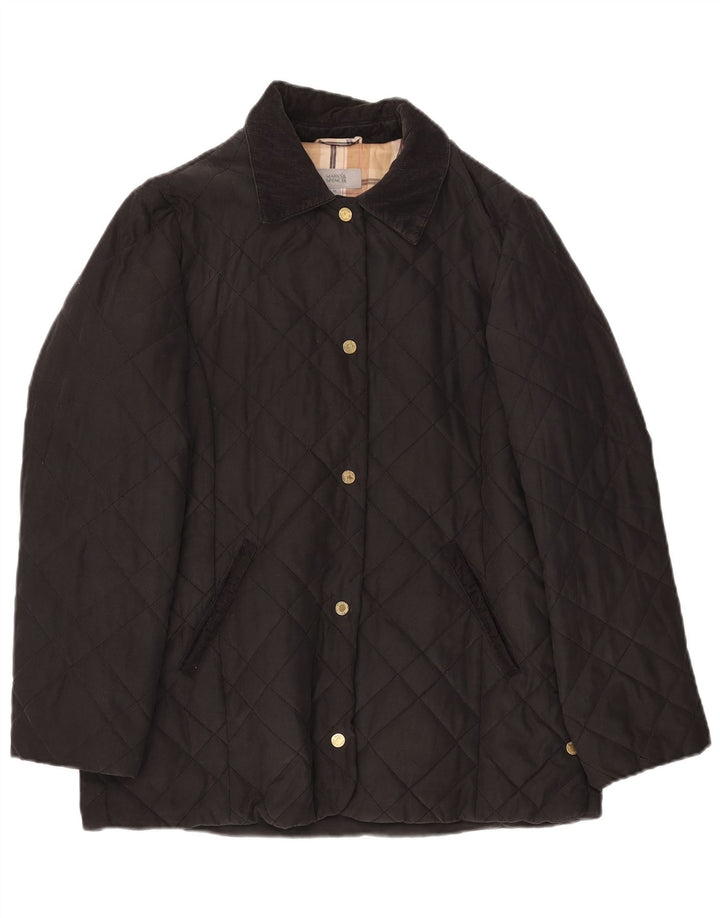 Giacca trapuntata da donna Marks & Spencer UK 14 grande poliestere nero