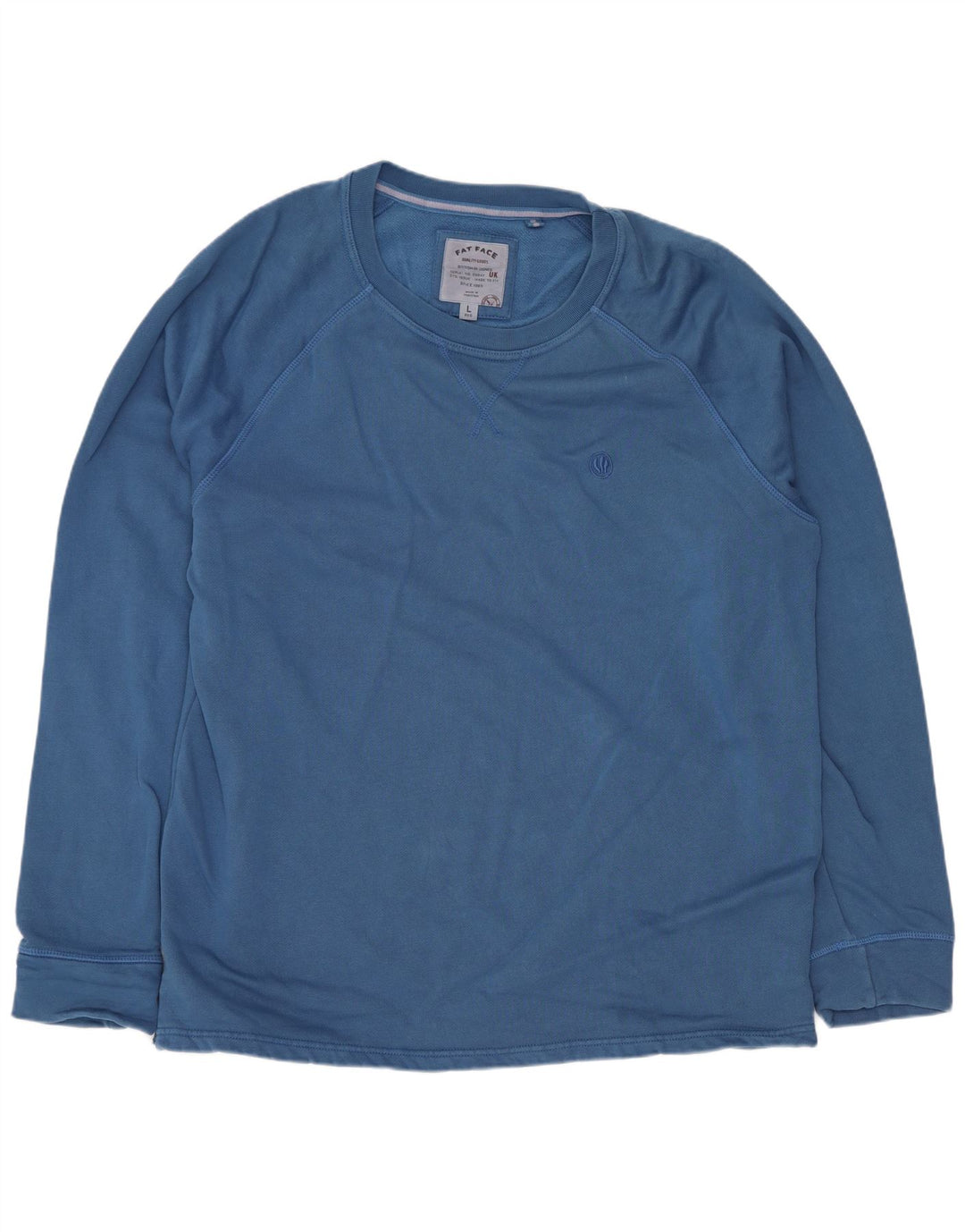 Fat Face Top da uomo vestibilità regolare a maniche lunghe in cotone blu grande
