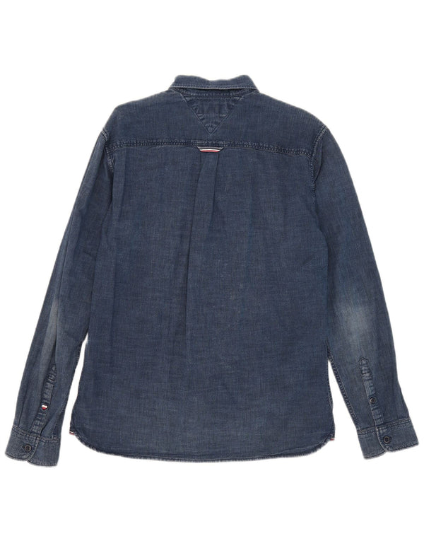 Camicia da uomo Marks & Spencer in cotone blu medio