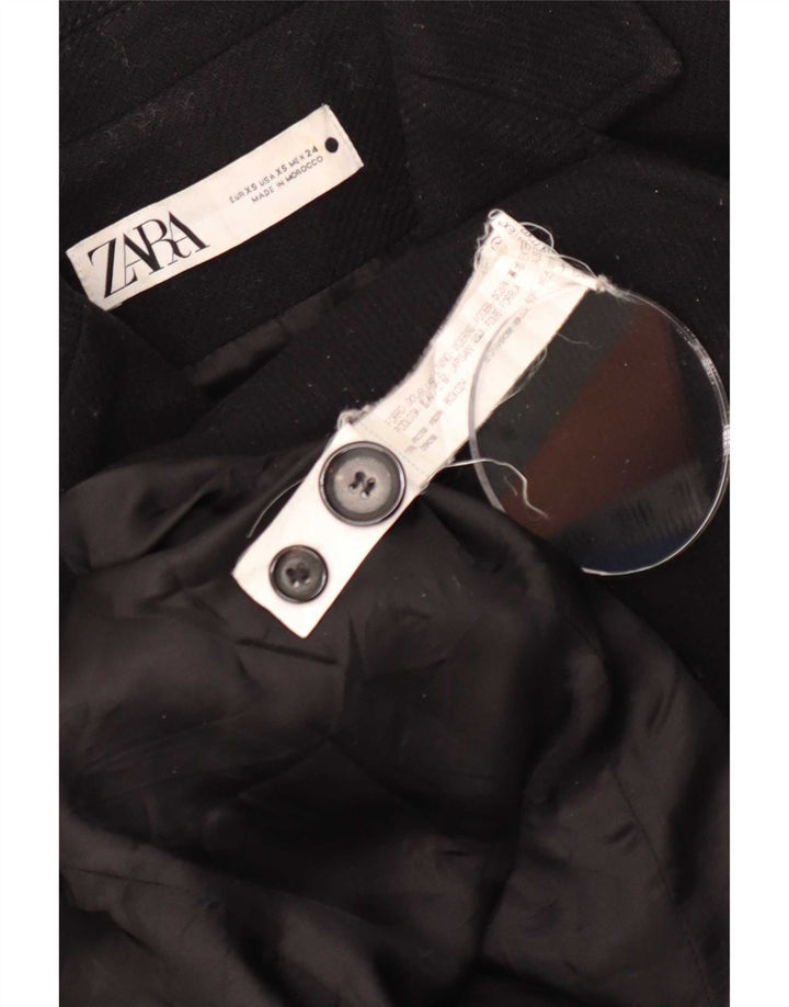 Cappotto Zara Donna UK 6 XS Nero Viscosa