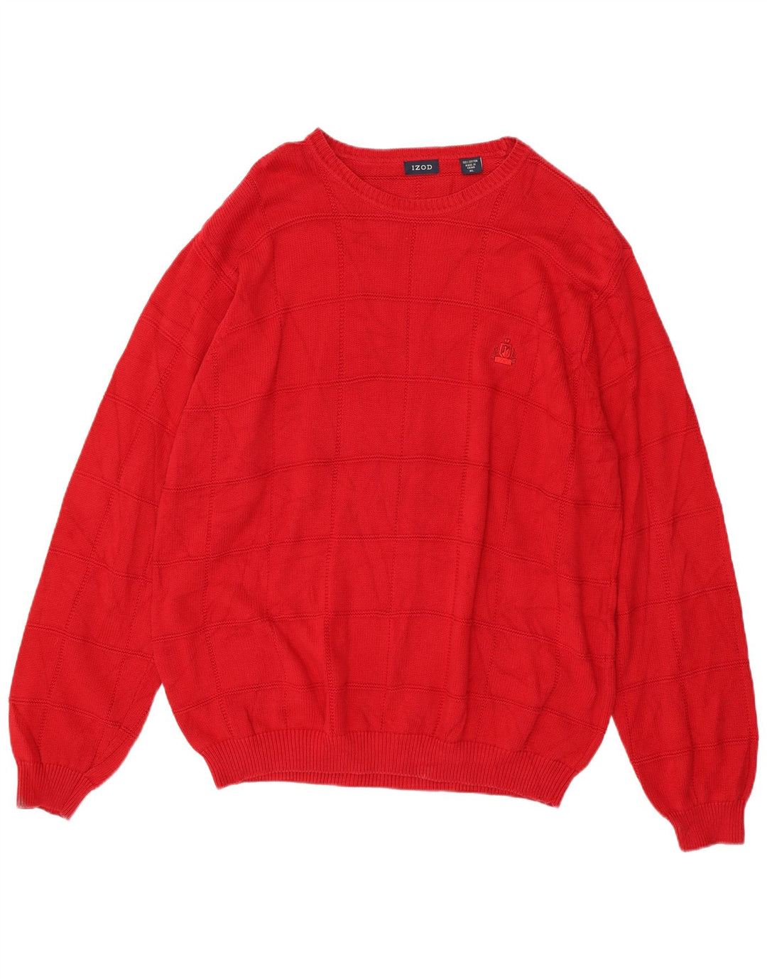 Maglione maglione girocollo da uomo Izod XL in cotone rosso