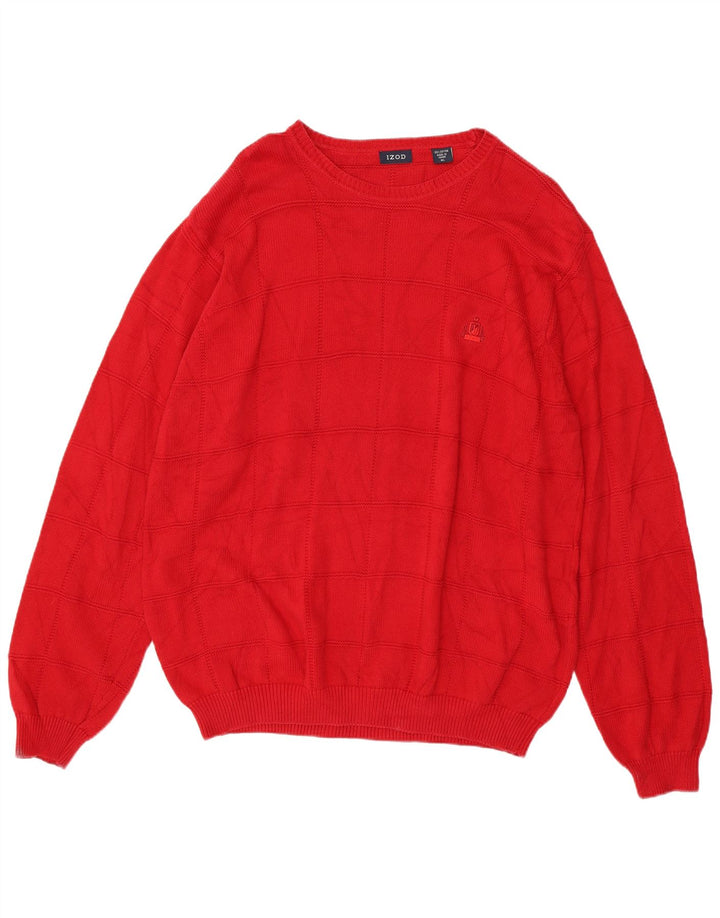 Maglione maglione girocollo da uomo Izod XL in cotone rosso