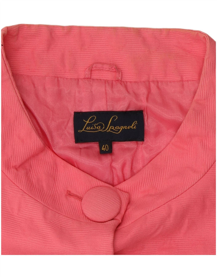 LUISA SPAGNOLI Giacca Blazer da Donna a 5 Bottoni con Maniche a 3/4 IT 40 Small Rosa